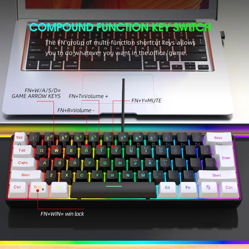 Keyboard and Mouse 60% Compute - Gaming Keyboard And Mouse Wireless 评论和价格