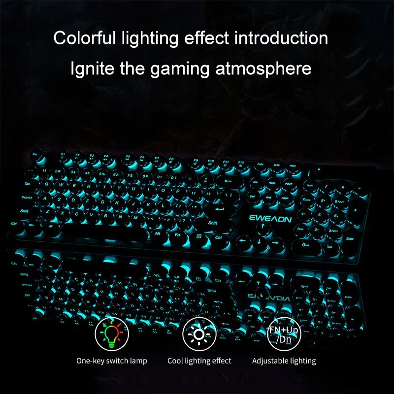 Retro Punk Mechanical Feel Key - Gaming Keyboard And Mouse Wireless 评论和价格