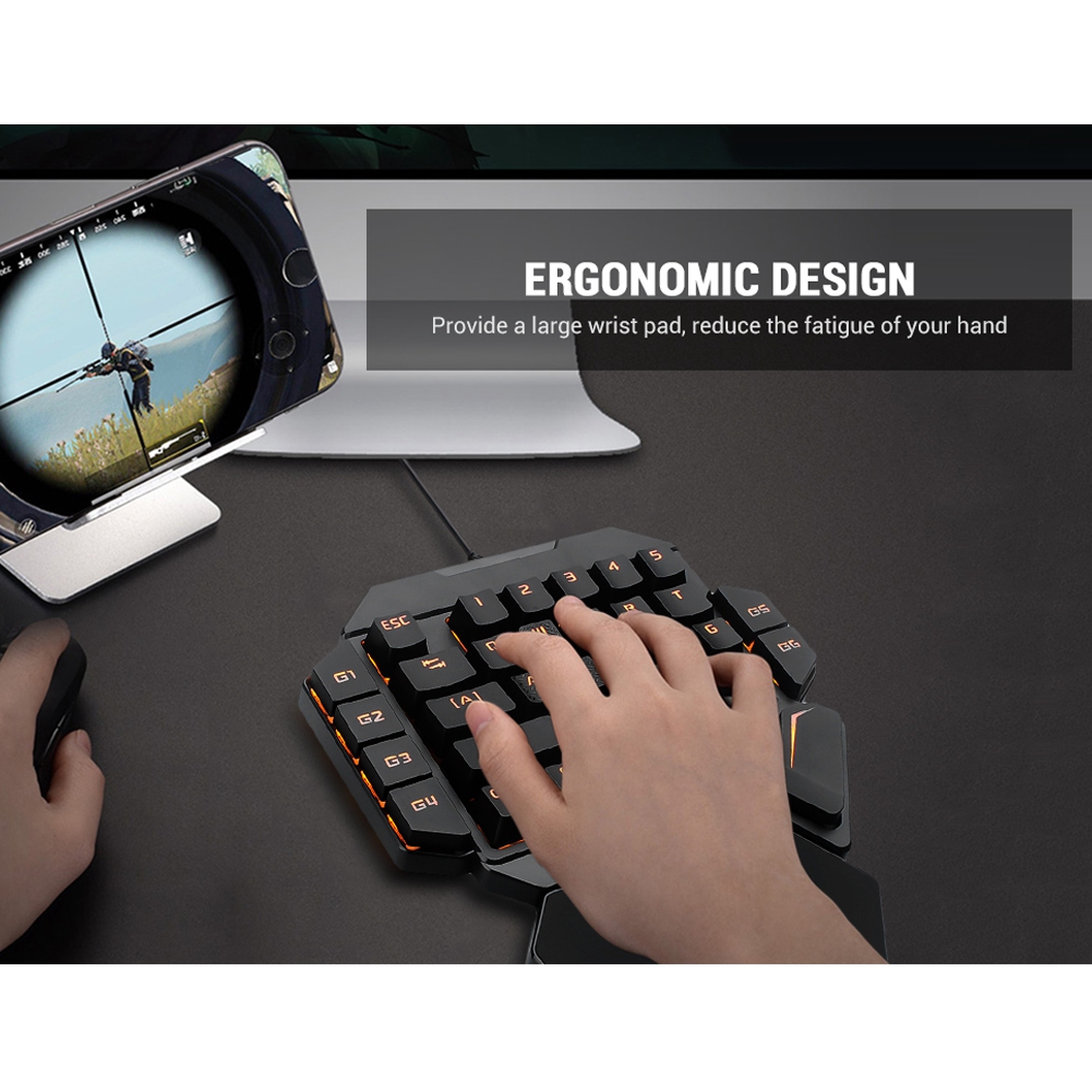 Blacklight Keyboard Onehanded  - Gaming Keyboard Half 评论和价格