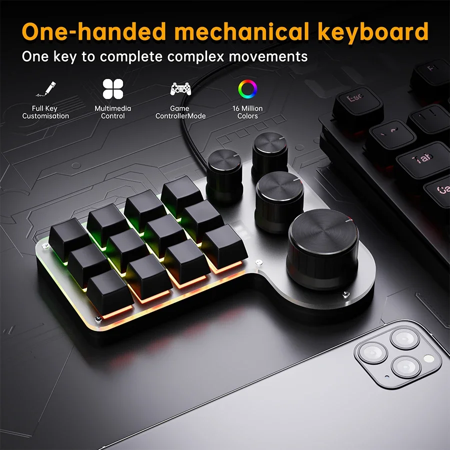 3 Modes 12 Keys Mechanical Key - Gaming Keyboard Half 评论和价格