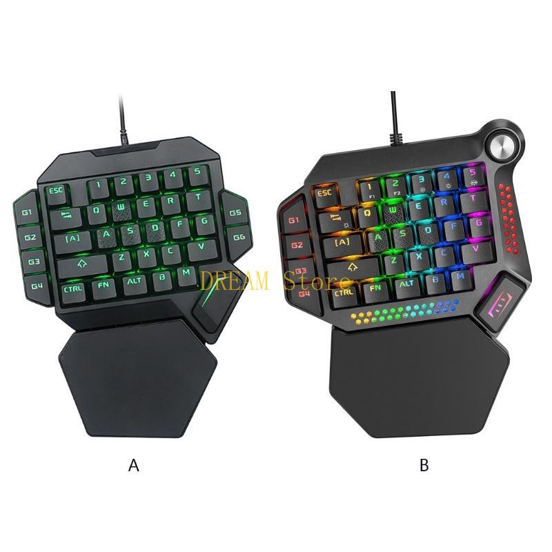 Single Hand RGB Luminous Backl - Gaming Keyboard Half 评论和价格