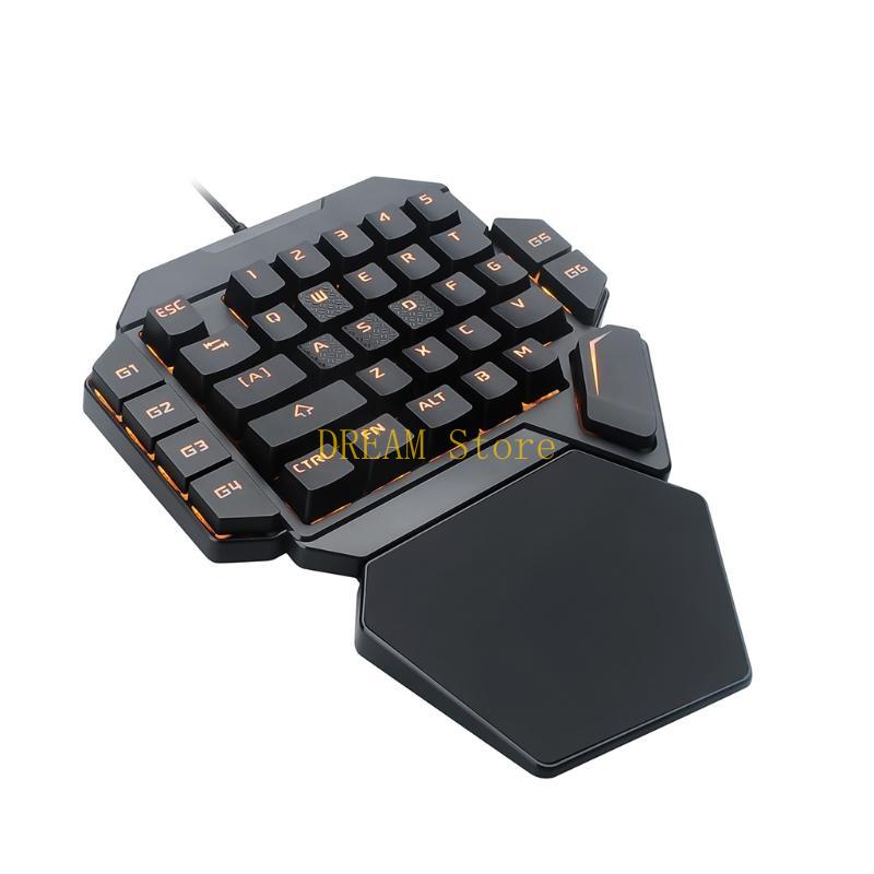 Single Hand RGB Luminous Backl - Gaming Keyboard Half 评论和价格