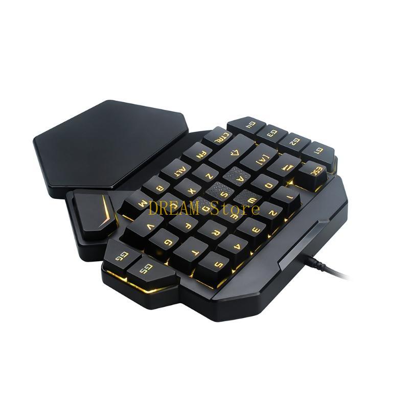 Single Hand RGB Luminous Backl - Gaming Keyboard Half 评论和价格