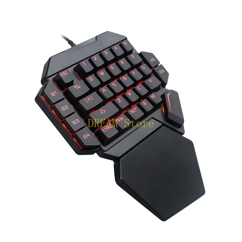 Single Hand RGB Luminous Backl - Gaming Keyboard Half 评论和价格