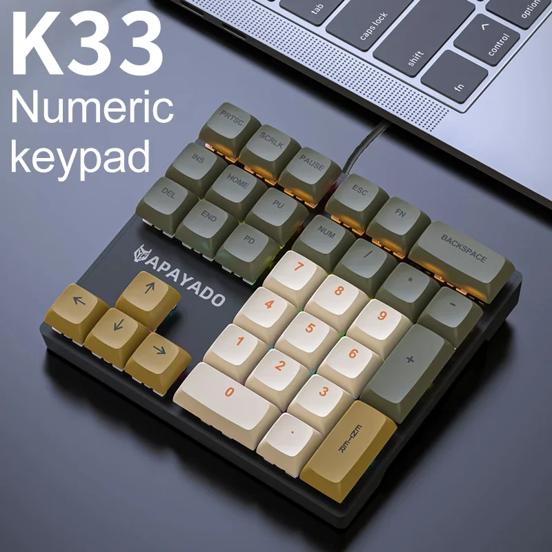 K33 Wired Mechanical Numeric K - Gaming Keyboard Half 评论和价格