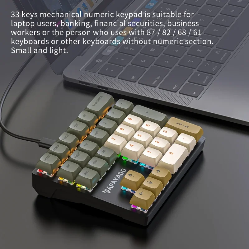 K33 Wired Mechanical Numeric K - Gaming Keyboard Half 评论和价格